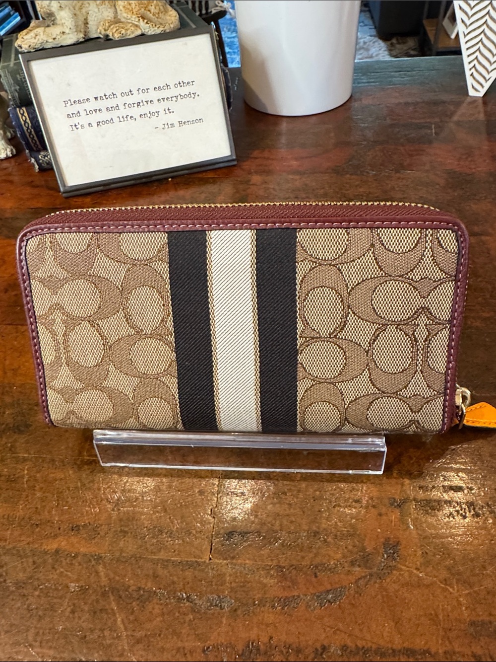 Coach Dempsey Large Phone / Accordion Zip Wallet - Picture 4 of 12